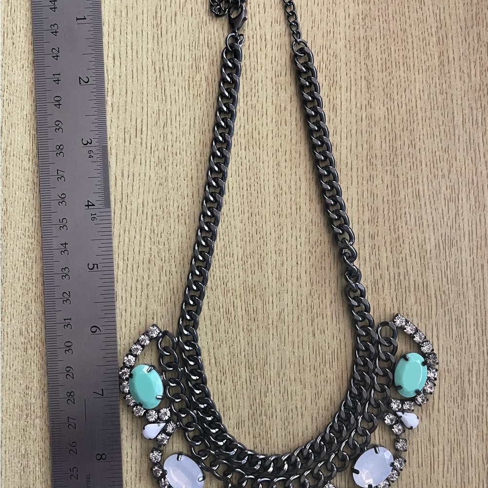 Premier Designs Jewelry Pastel Perfection 16" + 4" Necklace Hematite w Crystals